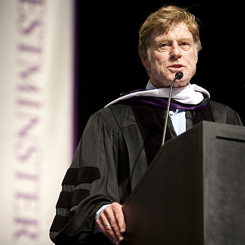 Robert Redford at Westminster's commencement 2013