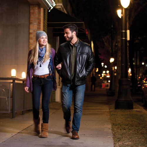 couple walking in the evening