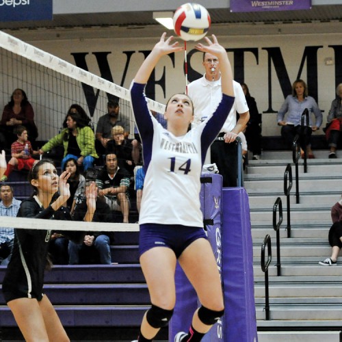 Taylor Gustafson on volleyball court