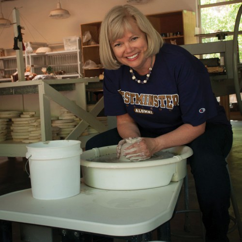 Sandy in Ceramic Studio