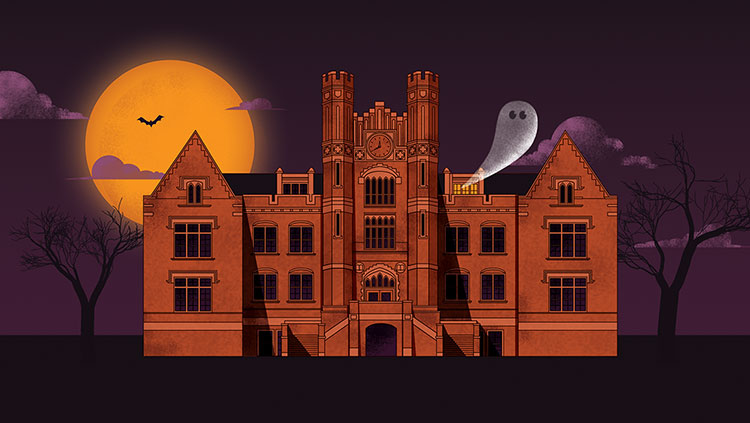 haunted house illustration