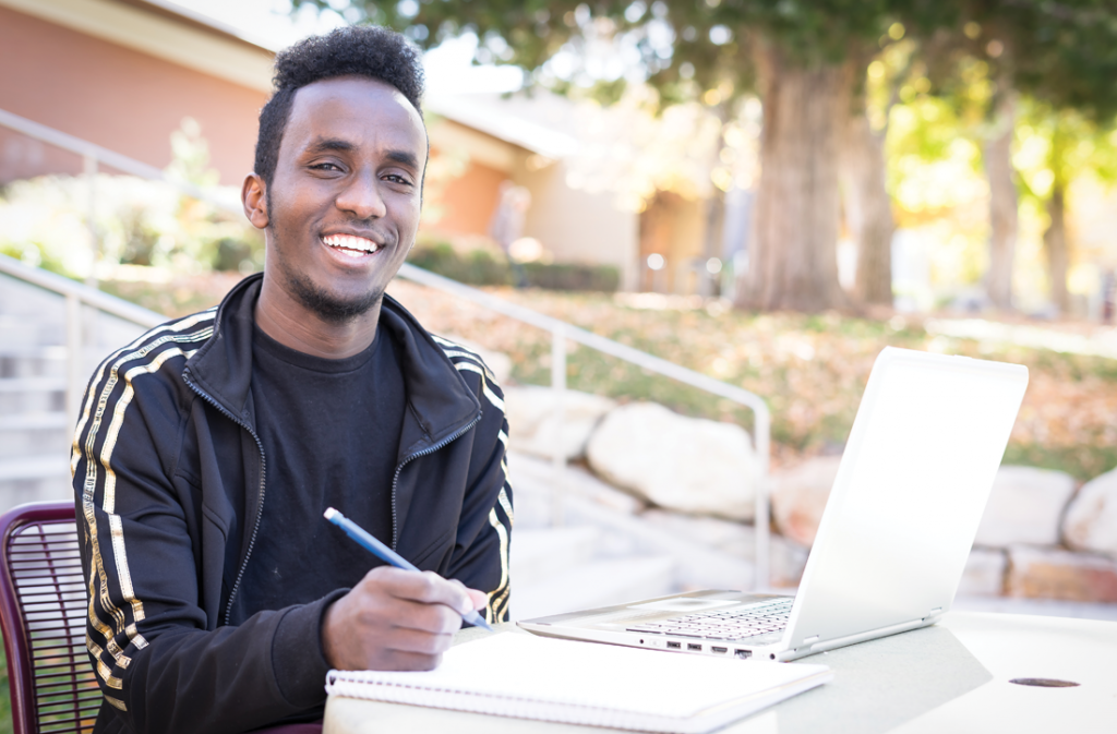 Amin Abdinasir studying in the Richer Commons