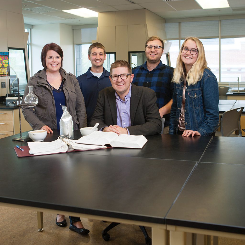 Alumni pictured (from left): Jessica (McKelvie) Lohse, Daniel Devore, Dorian Rosen, and Stephanie Gardiner