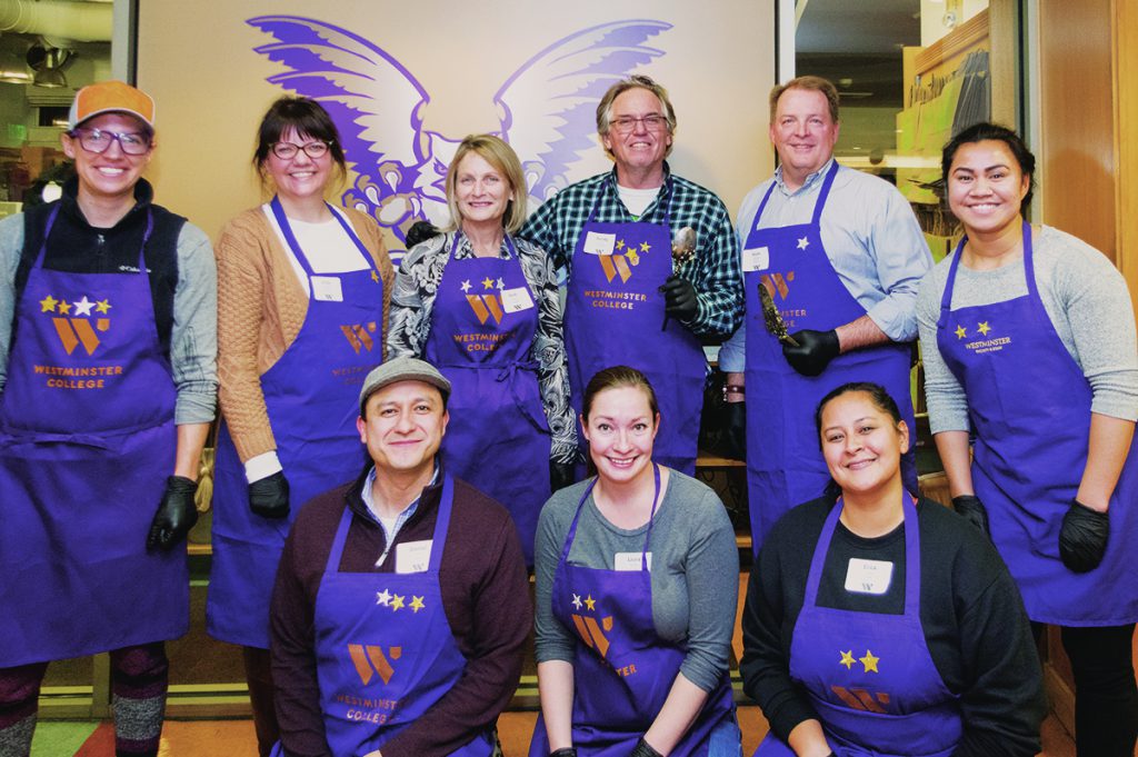 Late Night Breakfast crew in Westminster aprons