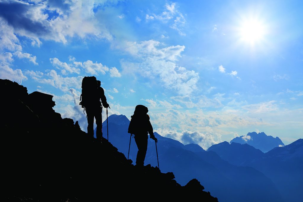 two hikers in Utah's Wasatch Mountains