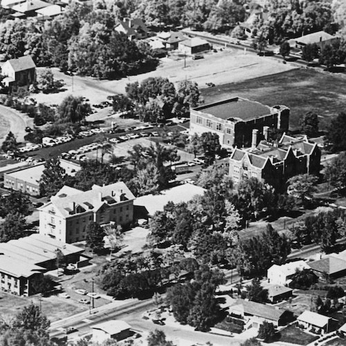 Old overhead picture of Westminster university